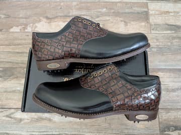 FootJoy style 50262: Black/Brown basket weave saddle