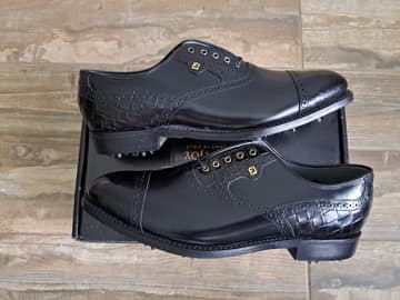 FootJoy style 51379: Smooth Black/Black basket cap toe